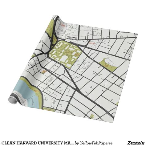 clean harvard university massachusetts outline map wrapping paper