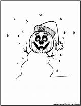 Coloring Snowman Pumpkin Fun sketch template