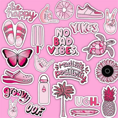 pink aesthetic sticker  pack large    big moods