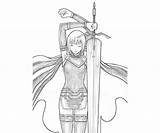 Clare Claymore Sword Coloring Drawing Template sketch template