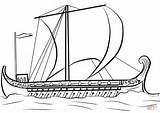 Ship Coloring Odysseus Ancient Greek Clipart Ships Pages Printable Drawing Greece sketch template