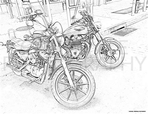 motorcycles coloring page digital  printable etsy