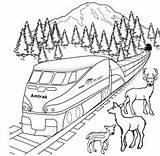 Coloring Train Amtrak Pages Template Trains Kids Transportation Toddlers sketch template
