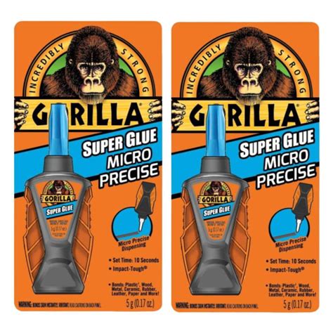 gorilla super glue micro precise  seconds set time heavy duty