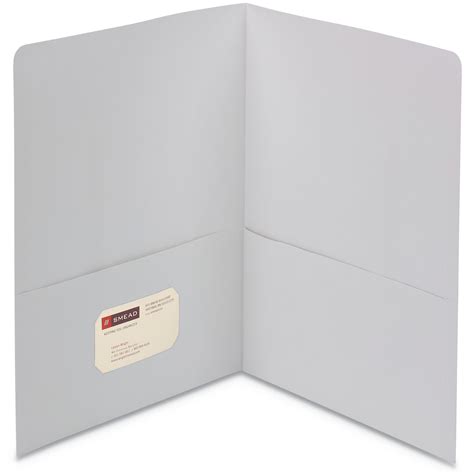 smead  pocket folder textured paper white box smd