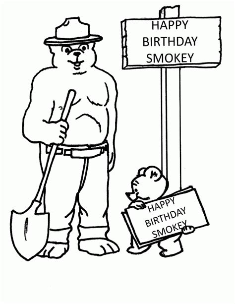 smokey bear coloring pages coloring home