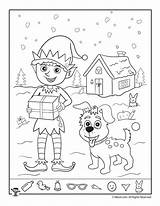 Hidden Christmas Kids Coloring Pages Printables Printable Choose Board Puzzle sketch template