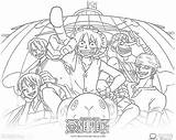 Piece Coloring Pages Manga Anime Printable Pirate Cartoon Team sketch template