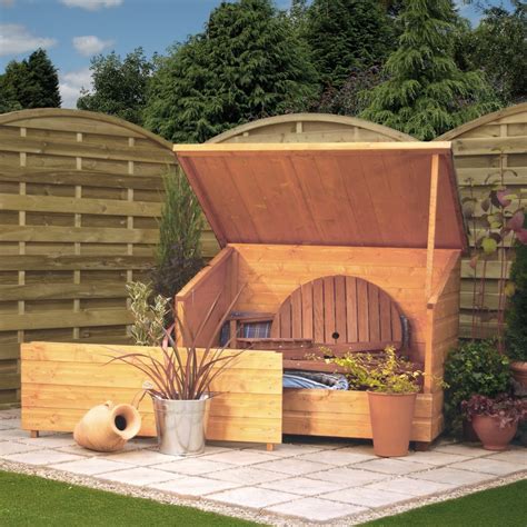 wooden garden storage box  removable panel rowlinson furniture