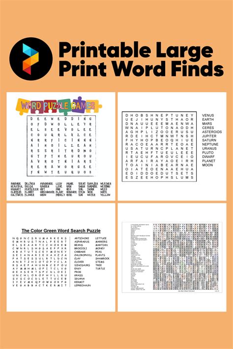 large print word finds    printables printablee
