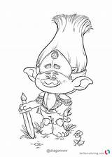 Coloring Trolls Branch Pages Warrior Printable Kids Amazing Movie Adults Bettercoloring sketch template