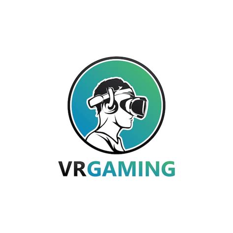 premium vector virtual reality gaming logo template design vector
