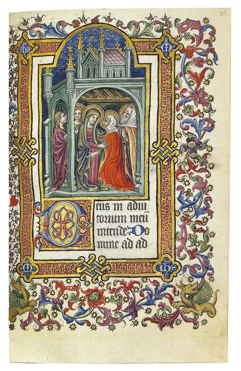 Book Of Hours Use Of Rome In Latin Illuminated Manuscript On Vellum