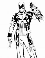 Deadpool Coloring Punisher Pages Line Deviantart Printable Clipartmag Kids Sheets Getdrawings Getcolorings Color sketch template