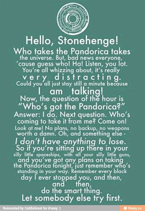 Hello Stonehenge Who Takes The Pandorica Takes The Universe But Bad