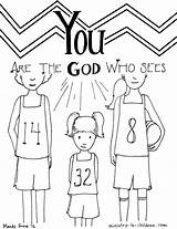 Coloring Kids God Sees Who Pages Bible Children Printable Ministry Verse Elohim Activities Genesis Christian Version Toddler Preschool Jpeg Higher sketch template