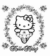 Kitty Hello Coloring Kids Pages Print Color sketch template