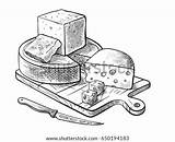 Cheese Vector Various Types Making Shutterstock sketch template