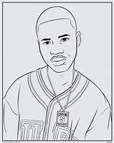 Rapper Cent Migos sketch template