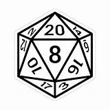 Dice D20 Sided Numbered Sticker sketch template