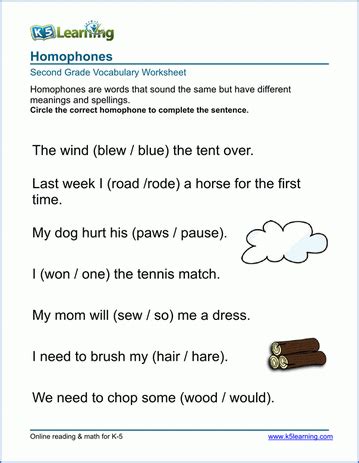vocabulary worksheets     learning