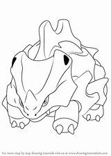 Pokemon Para Colorear Draw Rhyhorn Coloring Pages Pokémon Pintar Dibujos Character Drawing Drawingtutorials101 Sketch Desenho Kids sketch template