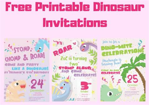 printable dinosaur birthday invitations   designs