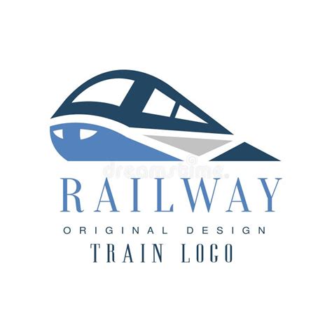 railway train logo original design railroad transport emblem badge vector illustration stock