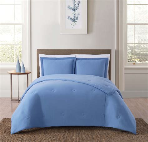 soft everyday solid jersey blue full queen comforter set