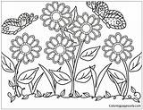 Coloring Flower Garden Pages Color Beautiful Kids Print Sunflower Most Collection Nature Adults Coloringpagesonly sketch template