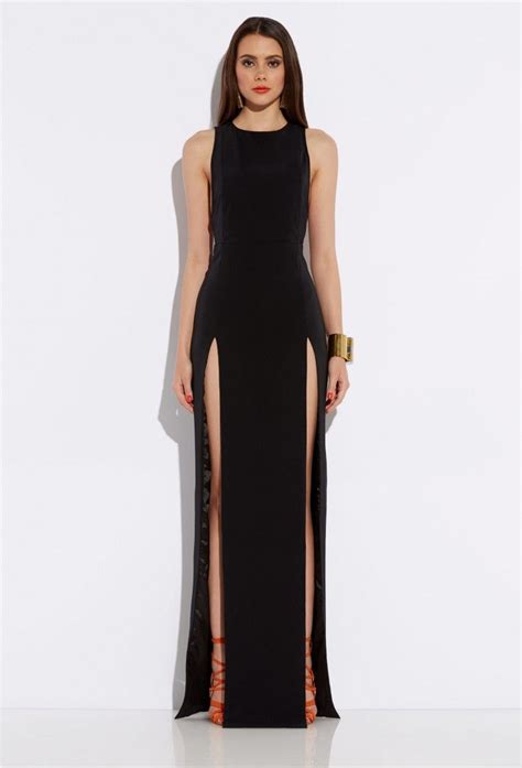 Double Slit Maxi Dress In Black Dress In Products And Maxi Dresses