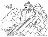 Wolf Coloring Chimney Pigs Little Three Bad Big Pages Clipart Printable Story Pig House Climbing Colors Kids Clipground Brick sketch template