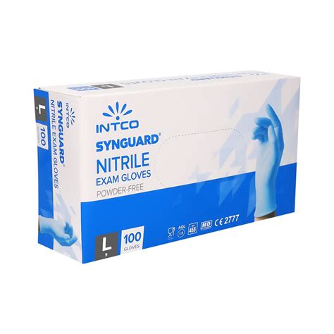 intco synguard nitrile gloves large  pack puretone