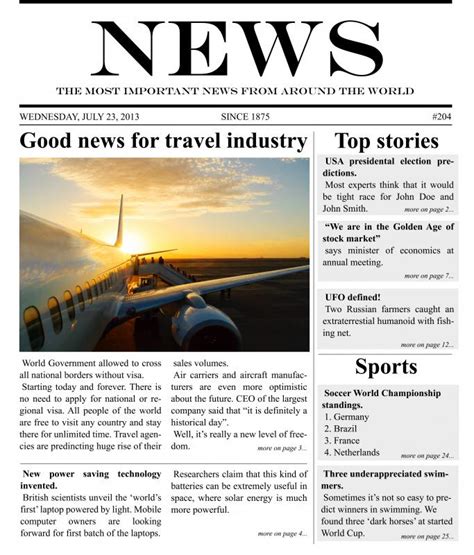 newpaper articles examples writing  front page newspaper article