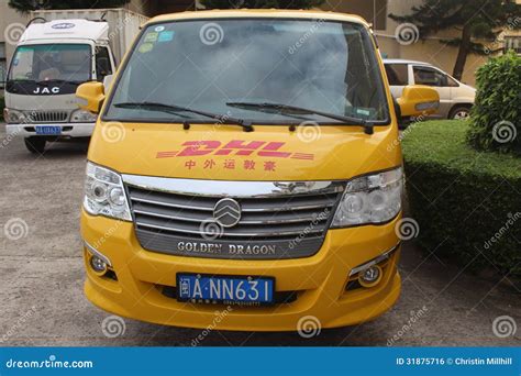 dhl delivery car editorial photo image  delivery china