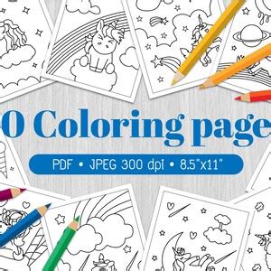 unicorn coloring pageunicorn coloring pages  kidskids etsy