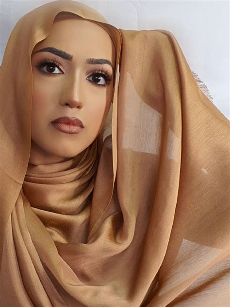 faux silk hijab deep gold luxury hijabs eternal hijabs