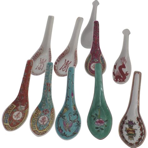 10 Vintage Chinese Japanese Porcelain Spoons From Blacktulip On Ruby Lane