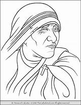 Calcutta Calcuta Thecatholickid Saints Sketch Catholic Colorear Dibujos Gertrude Seton Elizabeth Jesús sketch template