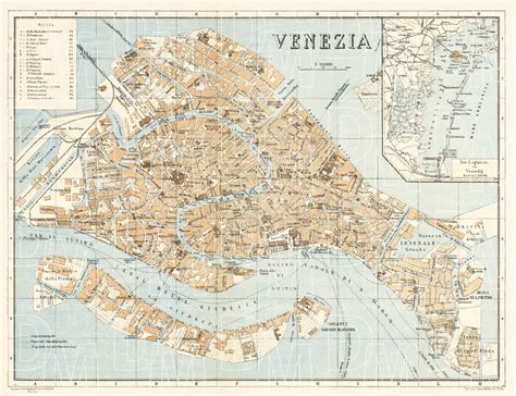 Old Map Of Venice In 1929 Buy Vintage Map Replica Poster Print Or
