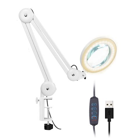 usb power input magnifier led lamp observation task desk magnifying