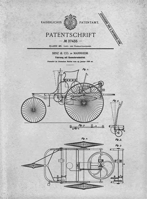 patent  karl benz automobile mercedes benz  automobile patent birth