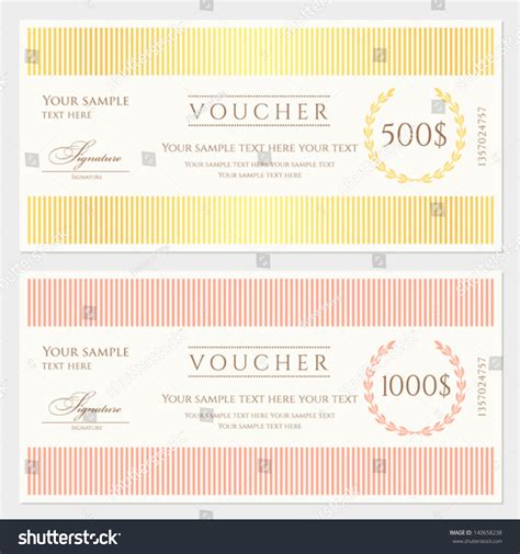 voucher gift certificate template  colorful stripy pattern