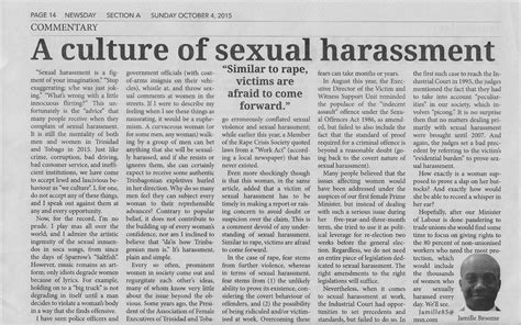 sexual harassment newspaper articles