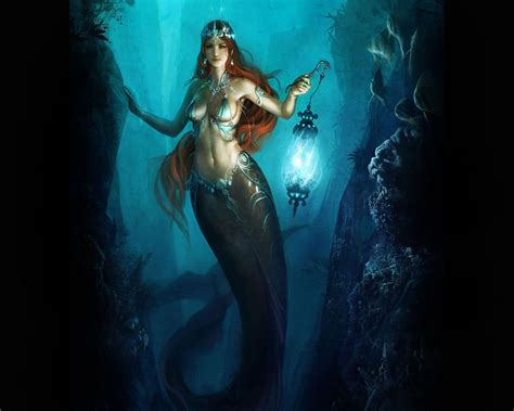 Lantern Mermaid Red Gorge Phone Wallpapers