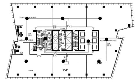corporate office building layout plan dwg file cadbull
