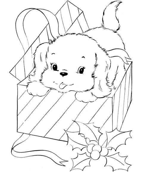 christmas puppy coloring pages printable