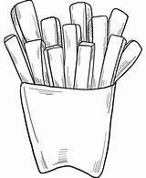 Fries Coloring French Printable Pages Supercoloring Categories sketch template