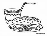 Soda Lunch Coloring Pages Pop Hamburger Colormegood Coke Drinks sketch template