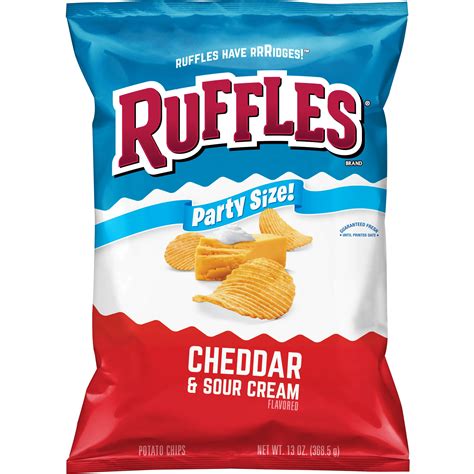 ruffles cheddar sour cream flavored potato chips party size  oz bag walmartcom
